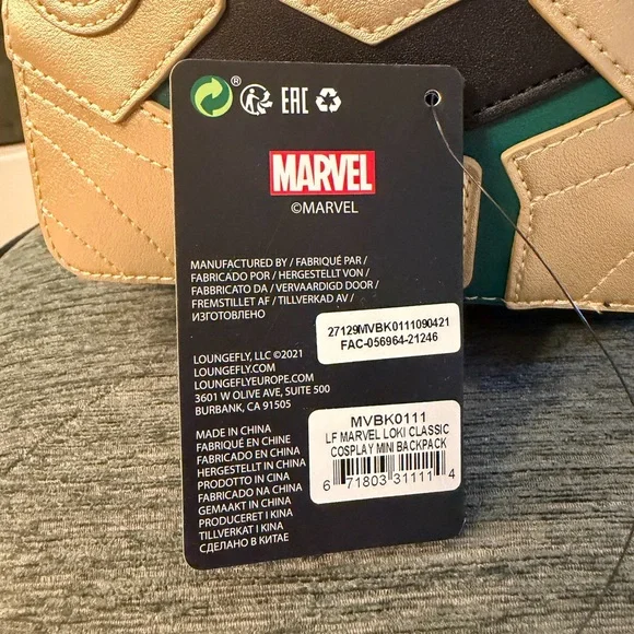 Loungefly Marvel Loki Horned Helmet Mini Backpack - Picture 8 of 9